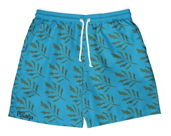 Pixoga Tropical Leaf Badeshorts für Männer und Frauen, Bademode, Sommerbekleidung, Urlaubskleidung, Bademode für Poolpartys