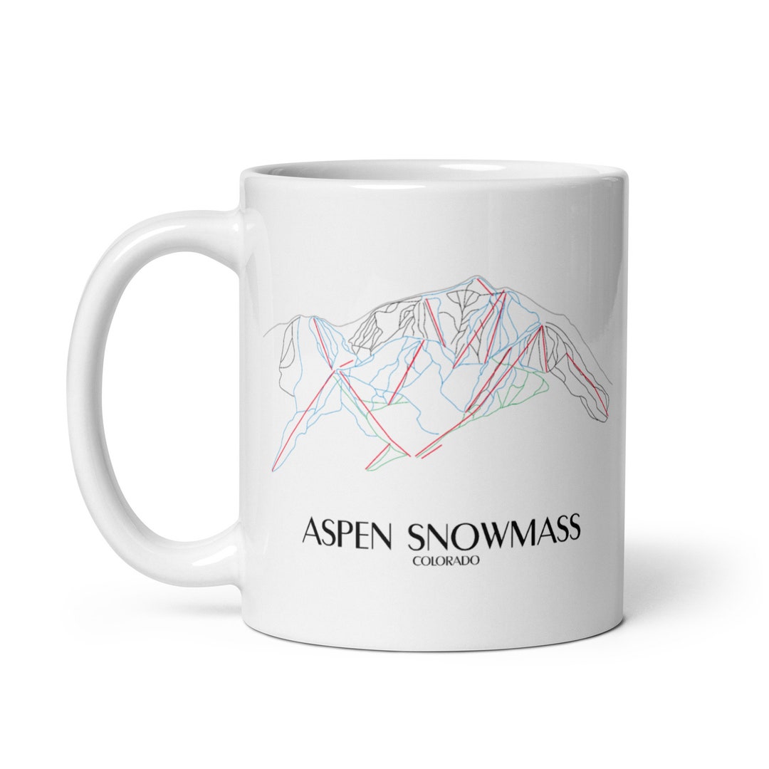 Aspen Snowmass Mountain Resort Ski Trail Minimalist Map Coffee Etsy