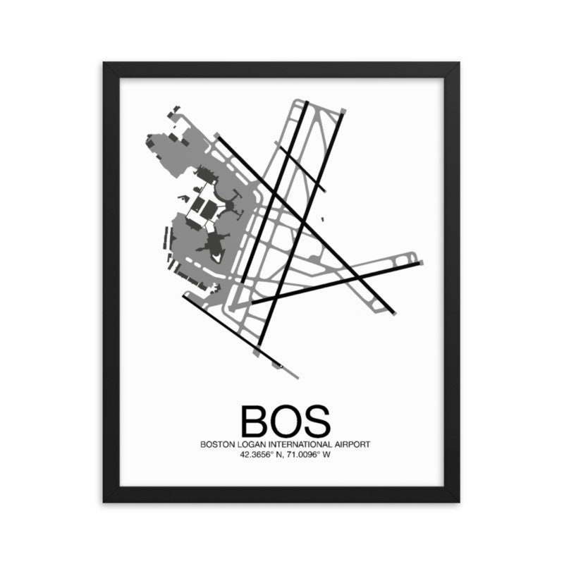 Tote Bag - BOS - Boston Logan International Airport. IATA code BOS.