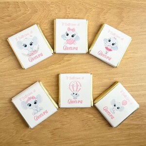CIOCCOLATINI ELEFANTINO nascita, battesimo, compleanno, personalizzati, segnaposto, bambini, bomboniera, party kit