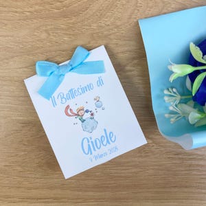 Bustine porta confetti personalizzato piccolo principe bomboniera fai da te battesimo nascita comunione solo cartoncino kit fai da te