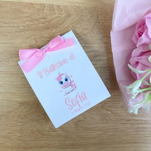 Bustine porta confetti personalizzato unicorno bomboniera fai da te battesimo nascita compleanno solo cartoncino kit fai da te