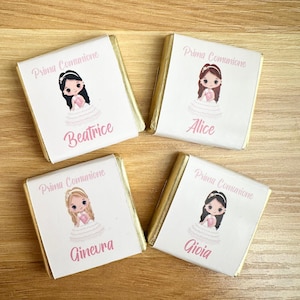 CIOCCOLATINI COMUNIONE , prima  comunione, comunione bimbo, comunione bimba, personalizzati, segnaposto, bambini, bomboniera, party kit