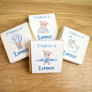 CIOCCOLATINI ORSETTO  nascita, battesimo, comunione, compleanno, personalizzati, segnaposto, bambini, bomboniera, party kit