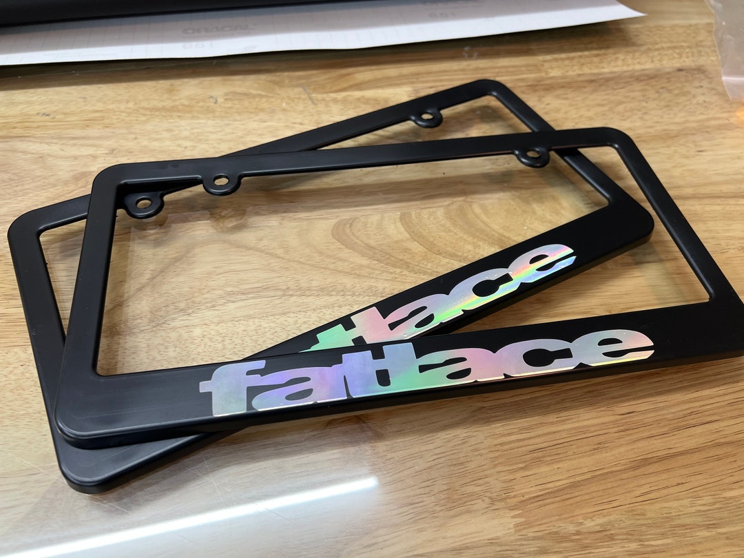 Oil Slick rainbow Fatlace License Plate Frame for the Illest Drift and