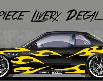 Ninja Style Custom Livery drift car kit side graphics quarter panel stickers decals set - both sides - can fit on any car!