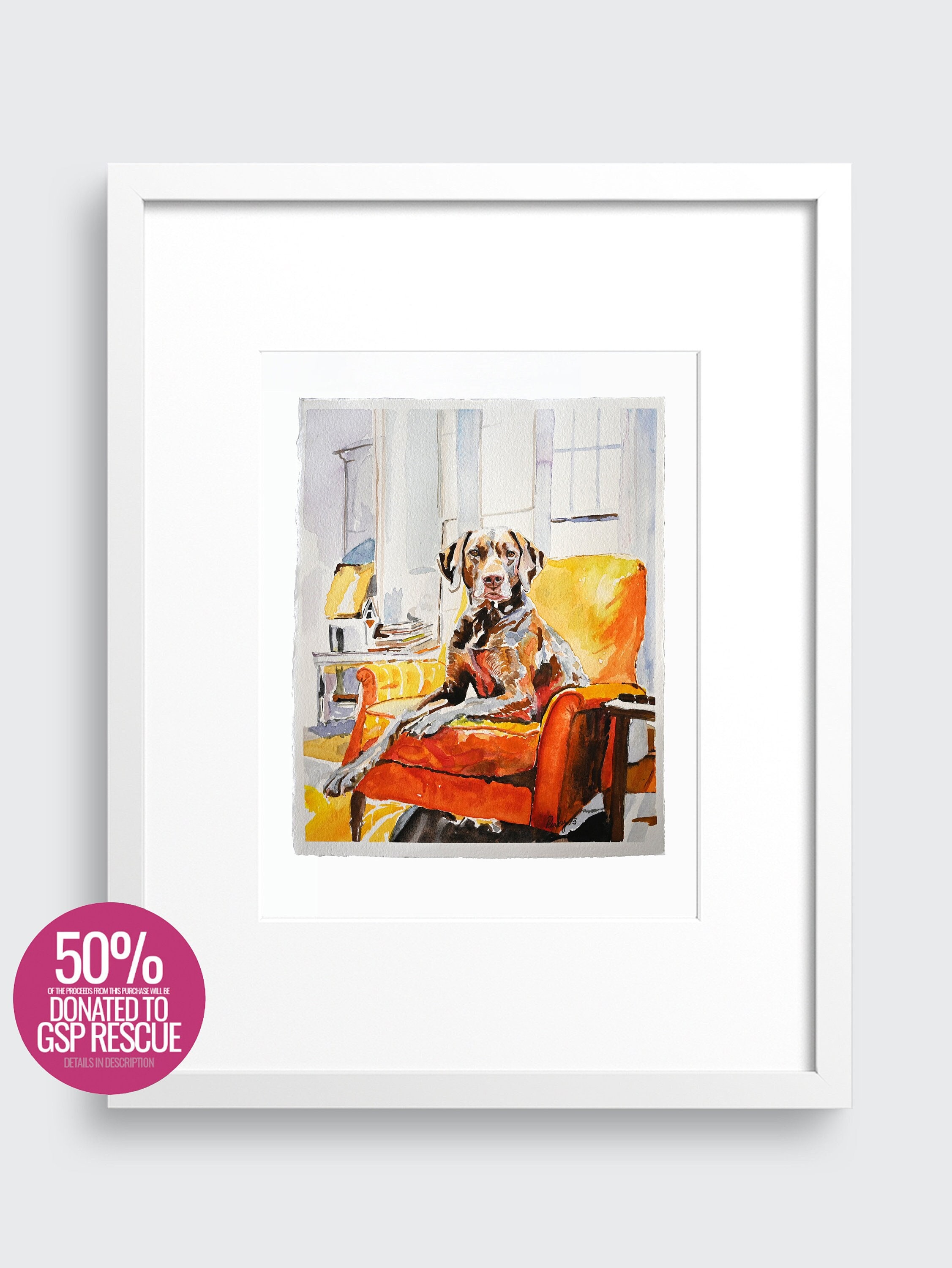 Beaumont's Magnanimosity German Shorthaired Pointer Watercolor