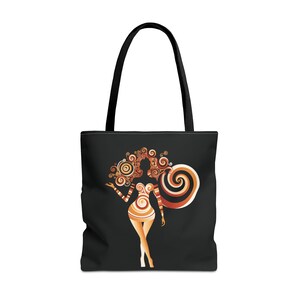 Tote bag for melanin girl or guy. Black girl magic graphic bag. Gift for Black History Month. Artistic, fun, illustration