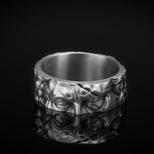 Michelangelo Moses Ring, Renaissance Piece, Art Inspired, Masterpiece Band, Sterling Silver, Sculpture Design, Italian Art, Unique Accessory