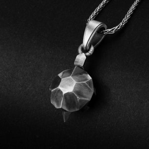 Origami Turtle, Tortoise Pendant, Origami Jewelry, Turtle Necklace, Ocean Animal, Silver Turtle, Handmade Jewelry