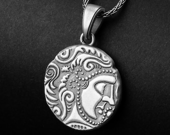Celtic Coin Necklace, Ancient Coin Jewelry, Irish Pendant, Celtic Knot, Silver Coin Charm, Gaelic Heritage, Irish Gift, Symbolic Necklace