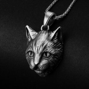3D Cat Pendant, Feline Necklace, Cat Head Charm, Cat Lover Jewelry, Animal Pendant, Pet Owner Gift