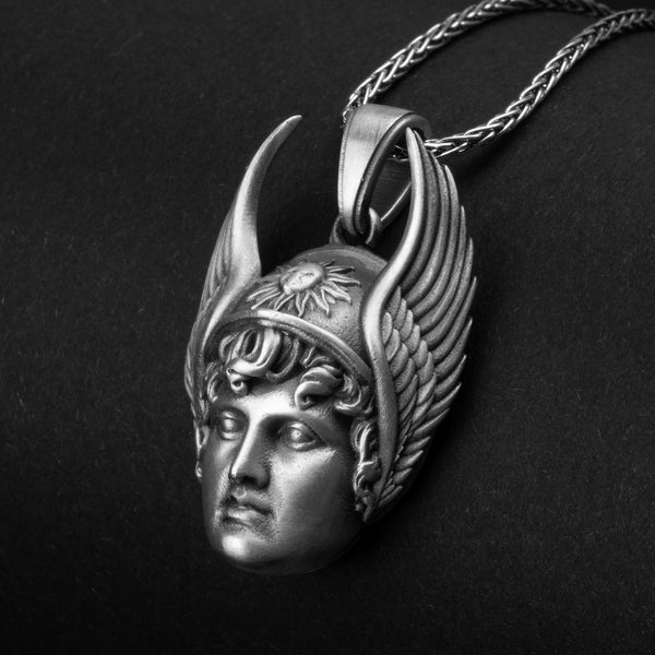 Hermes Necklace, Greek God Pendant, Olympian God, Silver Hermes Charm, Messenger Deity, Mythological Charm, Greek Mythology