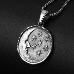 Crescent Moon, Star Necklace, Celestial Jewelry, Moon Star, Lunar Pendant, Galaxy Theme, Cosmic Jewelry, Christmas Gift