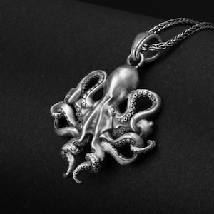 Kraken Pendant, Octopus Necklace, Sea Creature, Nautical Charm, Handmade Jewelry, Ocean Inspired, Unique Gift
