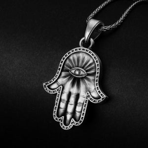 Hand of Fatima Pendant, Hamsa Necklace, Evil Eye Amulet, Protection Charm, Hand of Hamsa Jewelry