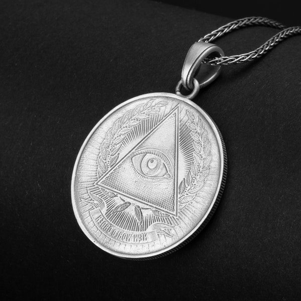 Illuminati Pendant, New World Order, All Seeing Eye, Rexpeita Symbol, Eye of Providence, Novus Ordo Charm, Secret Society