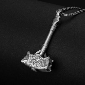 Mjölnir Pendant, Thor Hammer Charm, Norse Jewelry, Viking Accessory, Silver Mjölnir, Mythology Necklace, Unisex Gift