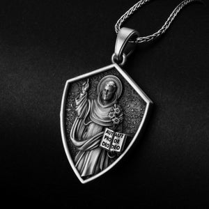Saint Dominic Necklace, Dominic Pendant, Religious Gift, Christian Pendant, Prayer Necklace, Catholic Jewelry, Patron Saint Pendant