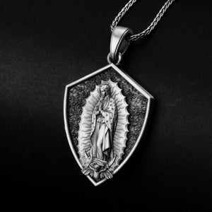Colgante de la Virgen de Guadalupe, collar de Guadalupe, joyería de la Virgen de Guadalupe, colgante cristiano, collar de oración, religioso, regalo católico