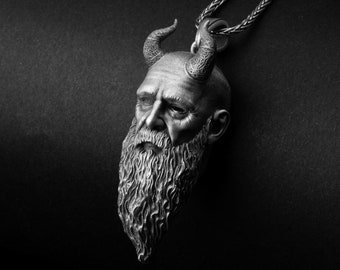 Mimir Necklace, Norse God, God of War Mimir, Wisdom Deity, Viking Jewelry, Norse Mythology, Odin Advisor, Pagan Pendant