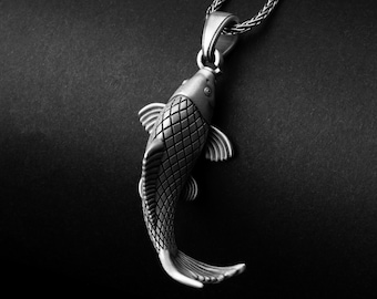 Carp Necklace, Fish Pendant, 3D Carp, Angler Gift, Fishing Jewelry, Silver Fish, Realistic Carp, Outdoor Style, Sport Fish, Nature Inspired
