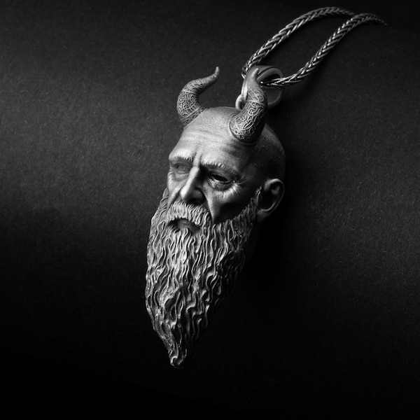 Mimir Necklace, Norse God, God of War Mimir, Wisdom Deity, Viking Jewelry, Norse Mythology, Odin Advisor, Pagan Pendant