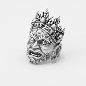 Yama Ring, Hindu God, Buddhism, Silver Yama, Sterling Silver, Spiritual Jewelry, Hindu, Buddhist Ring, Men&#39;s, Women&#39;s, Deity, Yoga