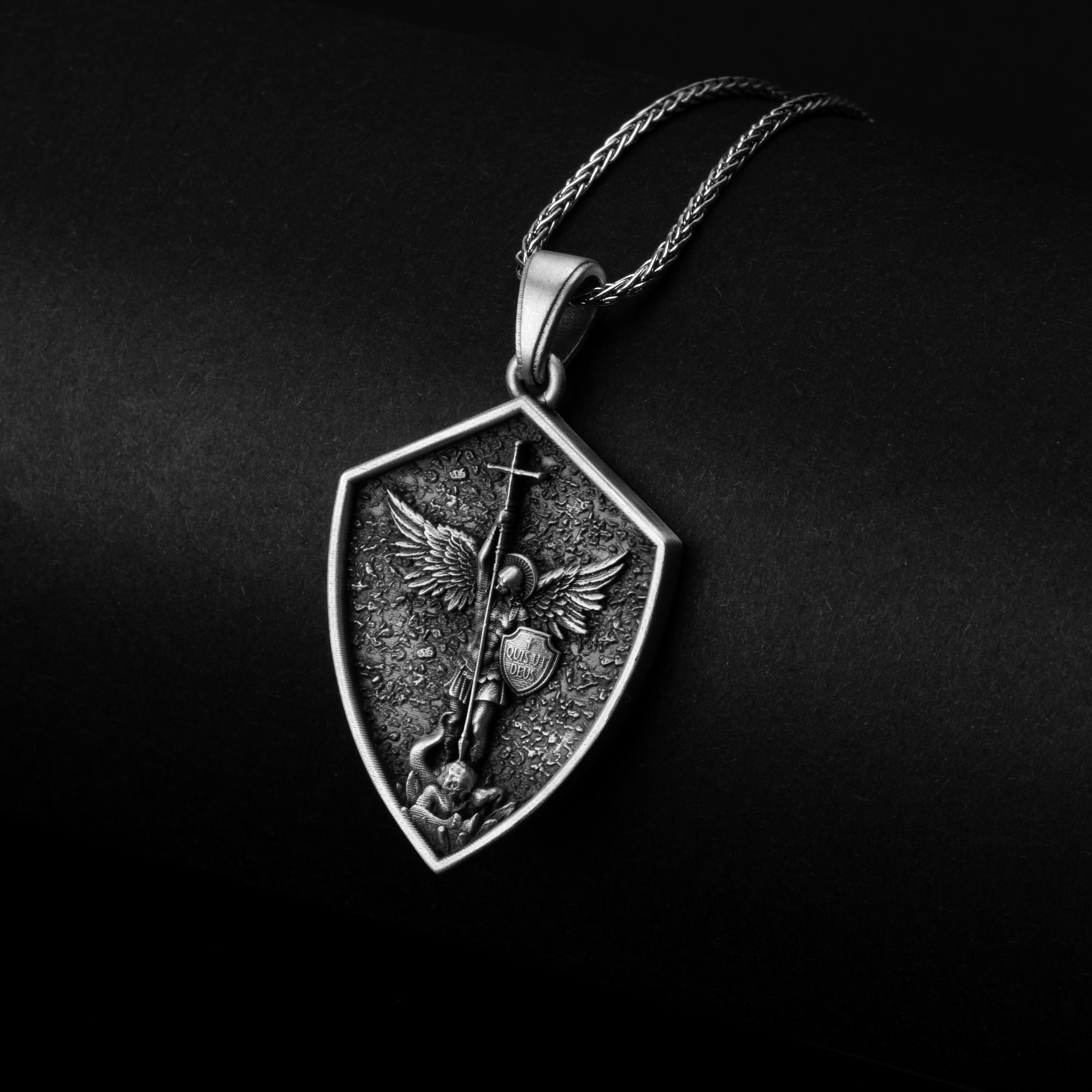 St Michael Pendant, Archangel Necklace, Religious Gift, Christian Pendant, Prayer Necklace, Defeating Satan