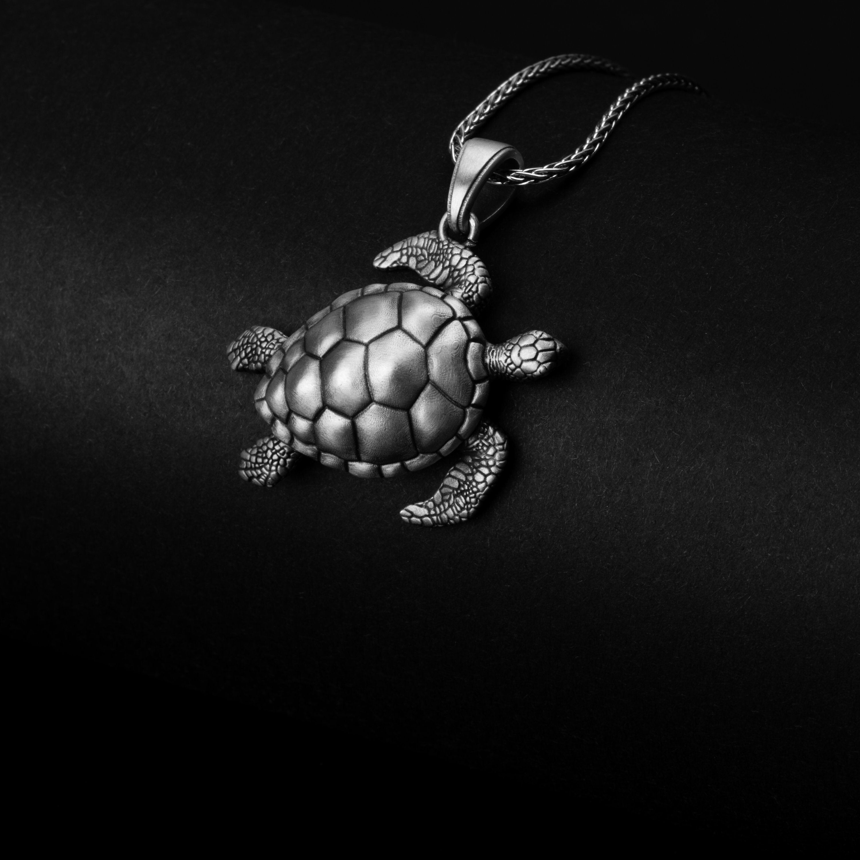 Caretta Pendant, Turtle Necklace, Tortoise Charm, Sea Turtle Pendant, Ocean Jewelry, Nautical Necklace