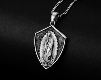 Lady of Guadalupe Pendant, Guadalupe Necklace, Virgin of Guadalupe Jewelry, Christian Pendant, Prayer Necklace, Religious, Catholic Gift