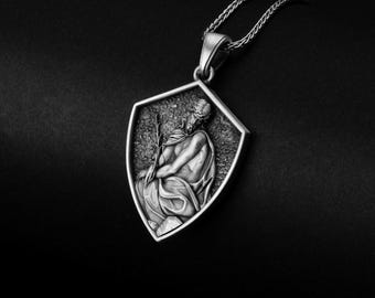 Pensive Jesus Pendant, Christian Jewelry, Faith Necklace, Religious Gift, Spiritual Jewelry, Prayer Jewelry, Devotional Accessory