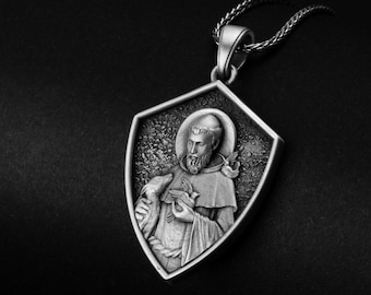 Saint Francis Pendant, Francis of Assisi, Patron of Animals, Christian Pendant, Spiritual Gift, Animal Lover Gift, Religious, Faith Pendant