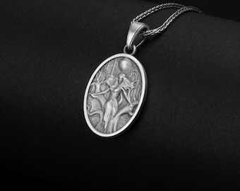 Norse Goddess Hel, Spiritual Gift, Oval Necklace, Nordic Style, Viking Mythology, Helheim Ruler, Norse Jewelry