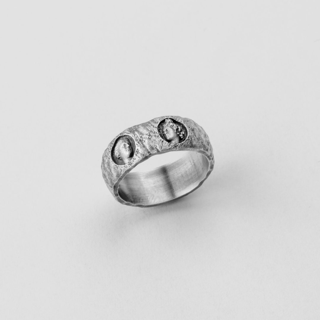 Greek Sculpture Ring, Ancient Art, Classical Design, Sterling Silver