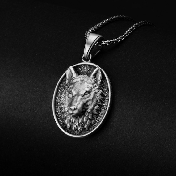 Calm Wolf, Wolf Pendant, Celtic Necklace, Viking Accessory, Men's Gift, Lone Wolf, Personalized Gift, Norse Pendant, Spirit Animal