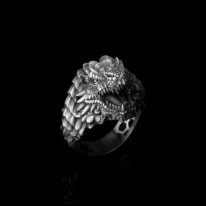 Fierce Dragon Ring, Mythical Creature, Dragon Jewelry, Fire Breather, Fantasy Ring, Gothic Style, Bold Statement, Medieval Inspired image 1