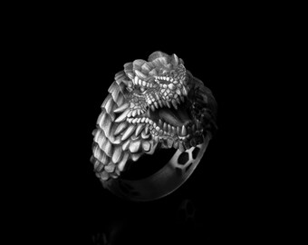 Fierce Dragon Ring, Mythical Creature, Dragon Jewelry, Fire Breather, Fantasy Ring, Gothic Style, Bold Statement, Medieval Inspired