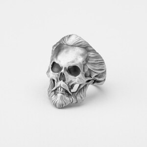 Classy Skull Ring, Backswept Hair, Stylish Skull, Edgy Jewelry, Handcrafted Piece, Statement Accessory, Gothic Style,, Gift Idea