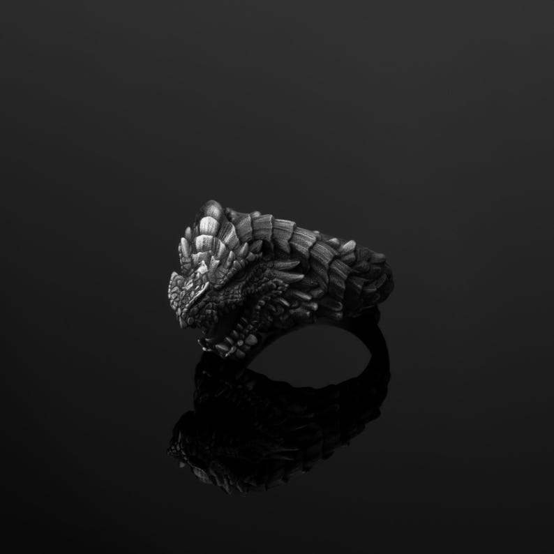 Fierce Dragon Ring, Mythical Creature, Dragon Jewelry, Fire Breather, Fantasy Ring, Gothic Style, Bold Statement, Medieval Inspired image 6