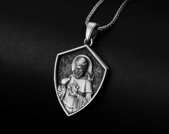 St Francis, Francis of Assisi, Saint of Animals, Christian Pendant, Prayer Necklace, Religious Gift, Faith Jewelry, Patron Saint