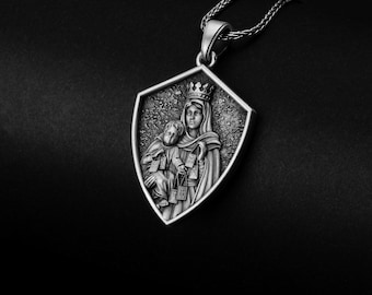 Mary and Jesus, Holy Mother, Son of God, Christian Pendant, Prayer Necklace, Religious Gift, Faith Jewelry, Holy Family