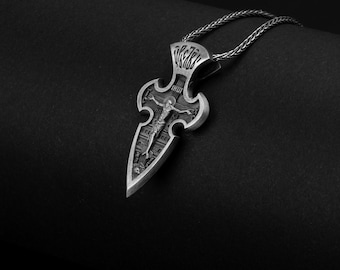 Jesus Crucifixion, Silver Cross, Christian Symbol, Faith Necklace, Religious Jewelry, Spiritual Gift, Holy Pendant