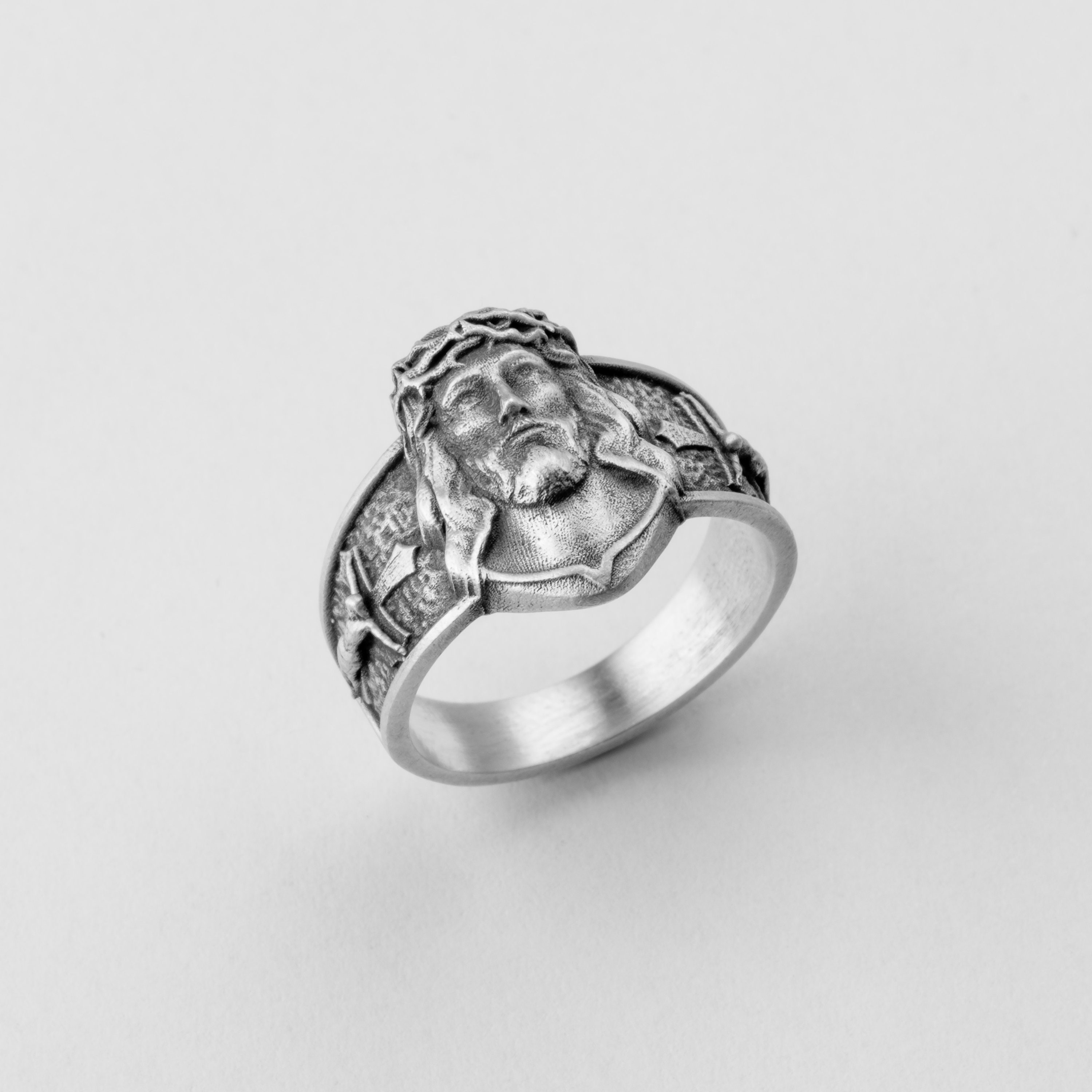 Jesus Ring, Crown of Thorns, Sterling Silver, Christian Jewelry, Faith