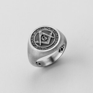 Bague Virtus maçonnique, Argent sterling, Lien de fraternité, Symbole ésotérique, Bijoux occultes, Maître maçon, Accessoire fraternel, Franc-maçonnerie