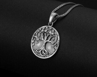 Sterling Silver Tree of Life Pendant, Handcrafted Harmony Jewelry