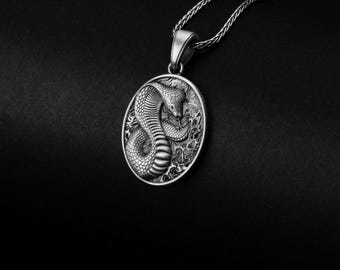 Colar de cobra, pingente de cobra, joias de serpente, colar masculino, presente exclusivo, joias de réptil, pingente exótico, símbolo destemido