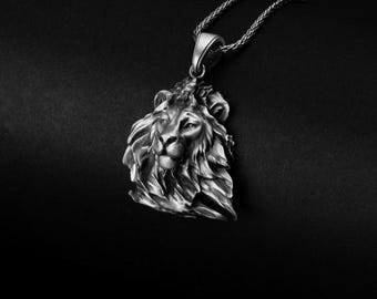 Pingente de Leão, Juba de Leão, Colar de Leão, Leão Ventoso, Rei da Selva, Joias do Zodíaco de Leão, Leão Majestoso