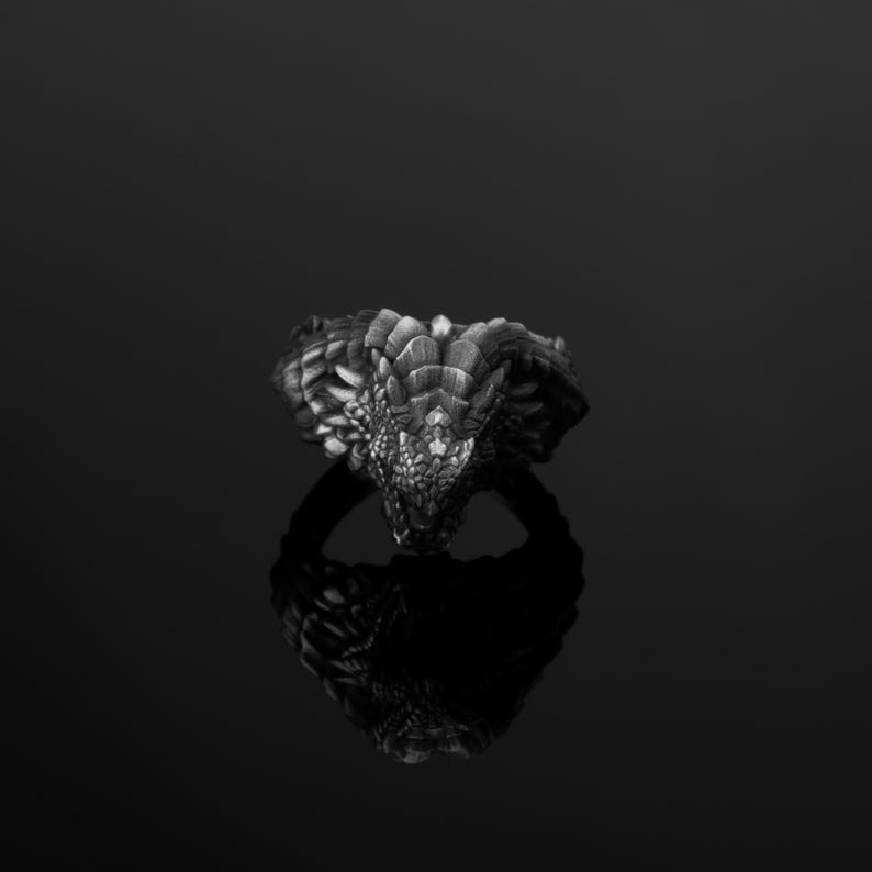 Fierce Dragon Ring, Mythical Creature, Dragon Jewelry, Fire Breather, Fantasy Ring, Gothic Style, Bold Statement, Medieval Inspired image 7