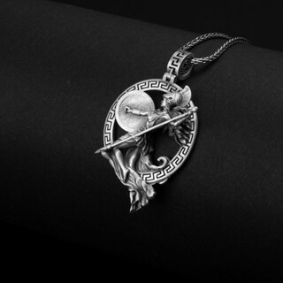 Collana Dea Atena In Acciaio Inossidabile - Ciondolo Mitologia Greca Per Donne, Catena 60 Cm